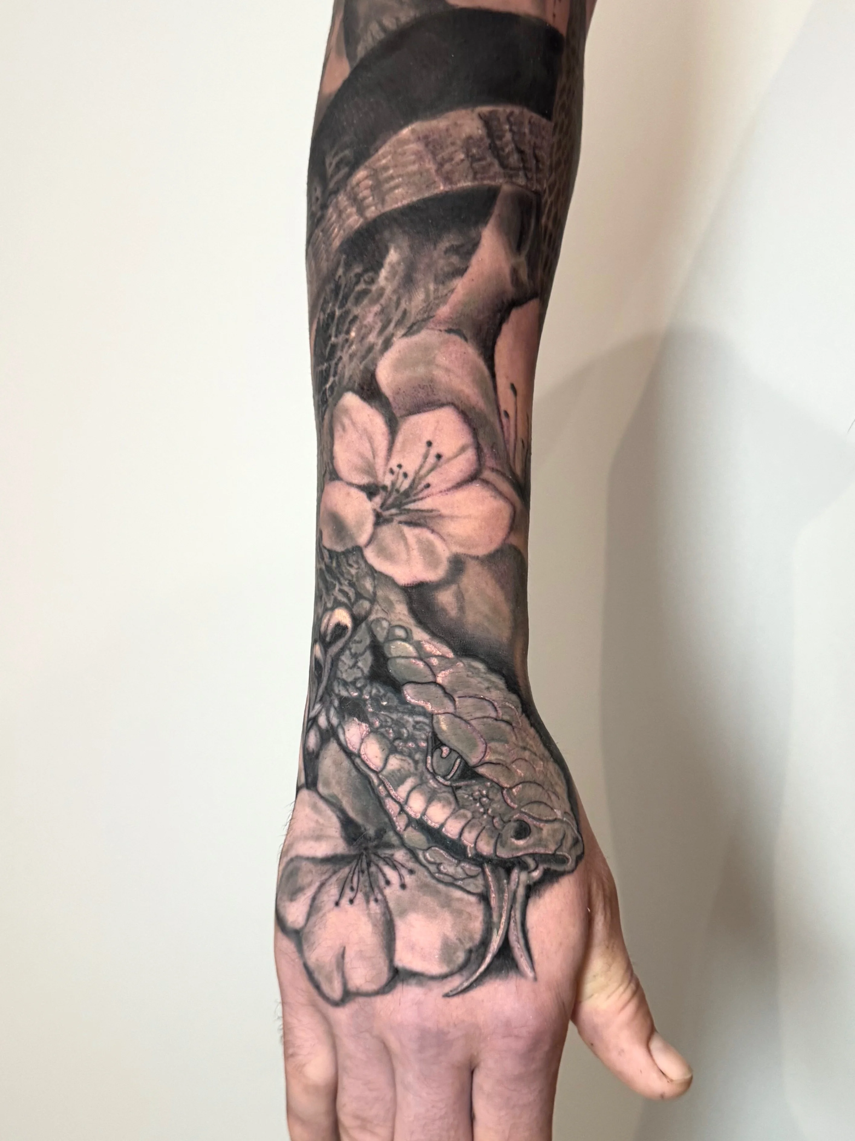 Black and grey tattoo artwork